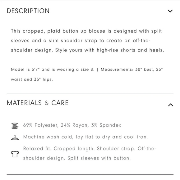 NWOT Oak + Fort button down, cropped length, off shoulder design. Med. Playful. - Picture 11 of 11